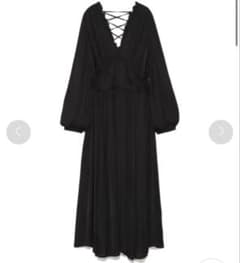 入手困難✨SNIDEL レースアップ美ラインロングワンピ ブラック 完売モデル