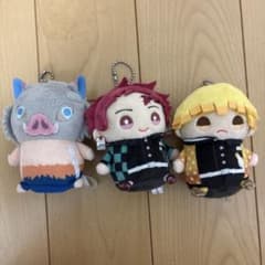 鬼滅の刃 ぬいぐるみ マスコット 3種セット 我妻善逸　竈門炭治郎　嘴平伊之助のサムネイル