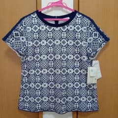 近年・定価40,700円☆レリアン Leilian ジオメトリック刺繍 ブラウス