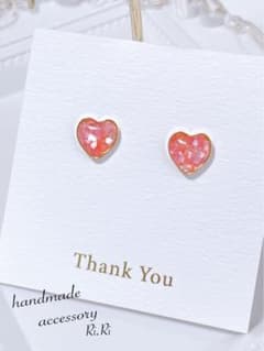 桜色のミニハート　ピアス　イヤリングのサムネイル