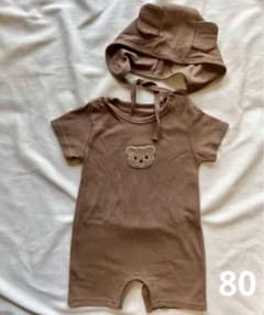 美品★ベビー服　半袖ロンパース　帽子付きのサムネイル