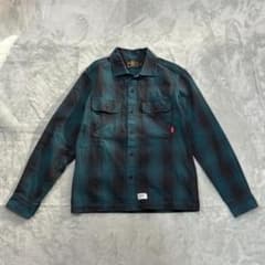 ダブルタップス 08AW オープンカラーオンブレチェックシャツ サイズS メンズ ダブルタップス 08AW オープンカラーオンブレチェックシャツ サイズS