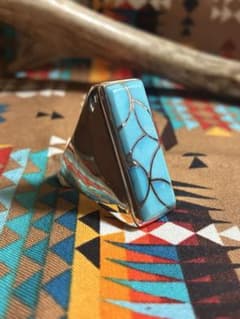 ZUNI ズニ族 インレイ ターコイズ リング インディアンジュエリー 20号