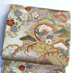 振袖帯 唐織 蝶 花模様 松竹梅 キラキラ 金糸 銀糸 袋帯 着物 051tz
