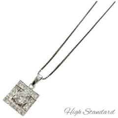 Pt900 プラチナ ペンダント ダイヤモンド 1.23ct 四角 トップのみ 