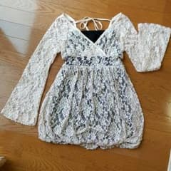 柄レース*裾バルーン*チュニック　ワンピのサムネイル