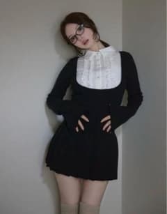 andmary Lotta frill mini dress blackFree - メルカリ