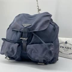 良品✨プラダ リュック バックパック 三角ロゴ 希少色 ブルー 保存袋つき 良品✨プラダ リュック バックパック 三角ロゴ 希少色 ブルー 保存袋