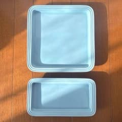 LE CREUSET 르·크루제 라이트 블루 각접시 2장 세트 내열 접시 깊은 접시