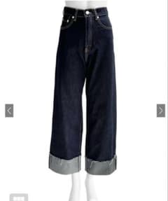 ワイドデニムパンツ ロールアップ インディゴのサムネイル