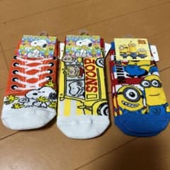 靴下 3足セット スヌーピー ミニオンのサムネイル