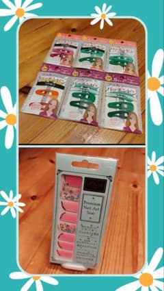Nail art stickers and 6 sets of hairpins