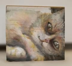 手描き 猫のアートパネルのサムネイル