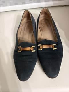 GUCCI バンブー スエード ローファー ネイビー - メルカリ