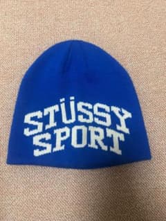 STÜSSY ビーニー 青 (値下げ可能） - メルカリ
