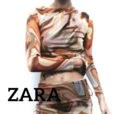 【即日発送】ZARA シアーパワーネットカットソー　Ｍ　未使用のサムネイル