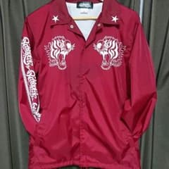 RAKUGAKI TWIN TIGER Coach Jaket Burgundyのサムネイル