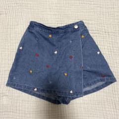 デニム キュロット ハート刺繍のサムネイル