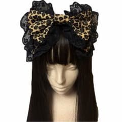 デカリボン ヘッドドレス レオパード柄 ヒョウ柄 文化祭 体育祭 盛り髪のサムネイル