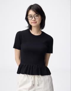 【美品】GU ペプラムニットプルオーバー Mのサムネイル