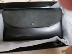 しぜんのしるしブラックレザー フラップ式長財布 - メルカリ