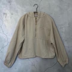 【ZARA】ハーフジップ フーディ パーカー ベージュ Sサイズのサムネイル