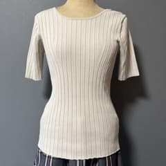 Andemiu アンデミュウ　半袖 リブニット トップス