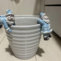 サンタクロース フィギュア付き 植木鉢 ホワイトのサムネイル