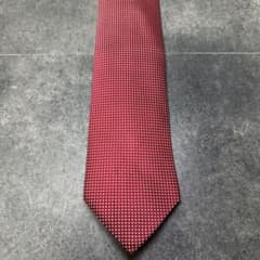 エルメス 美品 ネクタイ シルク マイクロチェック赤 758738T 大剣9cm エルメス 美品 ネクタイ シルク マイクロチェック赤 758738T 大剣9cm