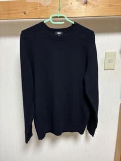 UNIQLO クルーネックニット ブラック Mのサムネイル
