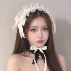 레이스 화이트 카츄샤 꽃 리본 드레스 로리타 할로윈 가장