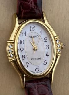 SEIKO EXCELINE ゴールド腕時計 1F21-5F50 6Pダイヤ - メルカリ