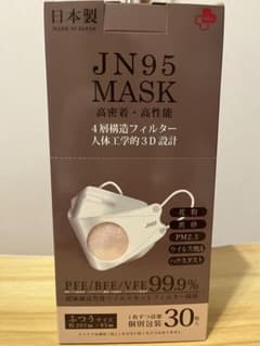 JN95マスク　4層構造立体マスク　薄いピンク30枚　花粉症にのサムネイル