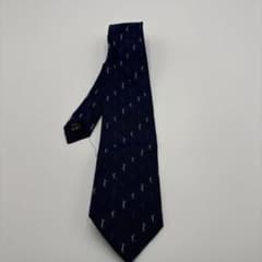 【dunhill】ネクタイ ネイビー ゴルフ総柄 シルク ビジネス メンズのサムネイル