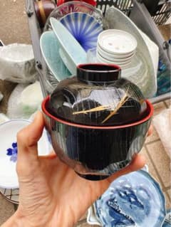 黒色 漆塗り 汁椀 中サイズのサムネイル