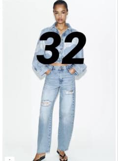 完売品 ZARA ダメージ加工バギーレースデニムパンツ - メルカリ