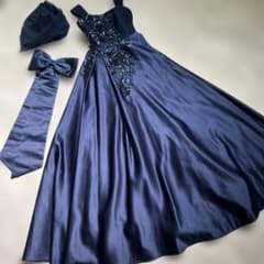 tweed girl160-165ツィード　ドレス紺　ネイビー 演奏会結婚式 tweed girl160-165ツィード ドレス紺 ネイビー 演奏会結婚式 - メルカリ