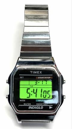 TIMEX タイメックス クラシックデジタル INDIGLO シルバー 稼働品 