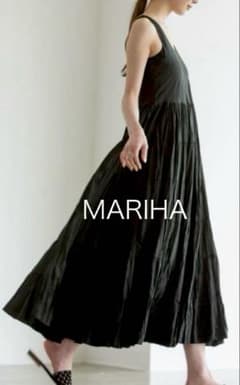 美品】MARIHA マリハ 草原の虹 ティアードワンピース38 ブラック