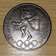 E50メキシコ オリンピック1968 25ペソ 記念硬貨 外国コイン - メルカリ