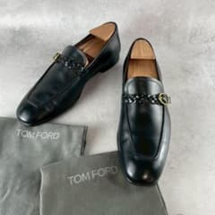 美品 トムフォード マーティンバックル ビットローファー 金具 黒 
