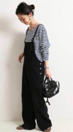 SLOBE IENA LE DENIMサロペット＆別注ボーダーカットソーセットのサムネイル