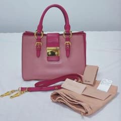 miu miu 2WAY ハンドバッグ ショルダーバッグ ピンク バイカラーのサムネイル