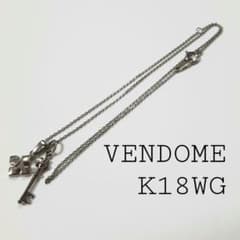 ヴァンドーム K18WG ネックレス キーロックモチーフ 18金 約40cm 