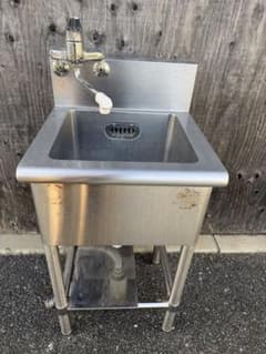 業務用 厨房 キッチン 店舗 事務所 45cm角 1槽シンク 水栓つき - メルカリ