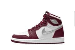 NIKE ナイキ GS エアジョーダン1 Bordeaux ボルドー24.5cmのサムネイル