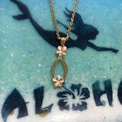 お正月限定値下 ハワイ購入 未使用 美品 プルメリア トップ 14k  ゴールドのサムネイル