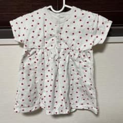 Petit Bateau プチバトー ハート柄半袖ワンピース 12m(74cm)のサムネイル