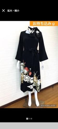 黒留袖 花柄刺繍 ロングドレス 黒留袖 花柄刺繍 ロングドレス - メルカリ