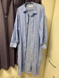 Discoat ストライプ柄 ロングシャツワンピース Fサイズのサムネイル